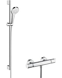 hansgrohe Croma Select S Combi Brausenset 27014400 weiss-chrom, 90 cm Shower Set