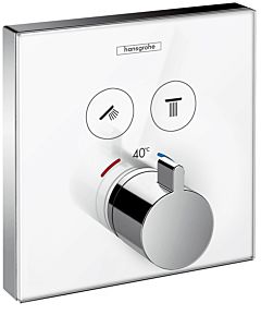 hansgrohe ShowerSelect thermostat de douche 15738400 thermostat encastré, 2 Verbraucher , blanc- chromé