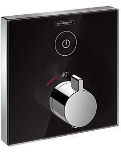 hansgrohe ShowerSelect Glas Thermostat 15737600 Unterputz, 1 Verbraucher, schwarz-chrom