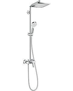 hansgrohe Crometta E 240 showerpipe 27284000 chrome, 1jet, 24 x 24 cm, with single-lever mixer