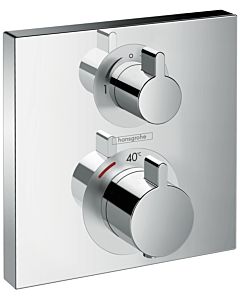 Hansgrohe Ecostat Square shower thermostat 15714000 chrome, concealed thermostat, for 2 Verbraucher