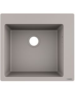 hansgrohe encastrer match0 43312380 560 x 510 mm, cuve principale 2000 , trou pour robinetterie prédéfini, gris béton