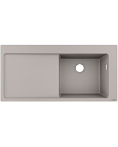 hansgrohe sink 43314380 1050 x 510 mm, 2000 main 2000 on the right, drainer, concrete gray