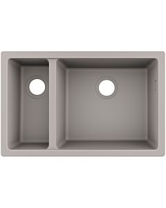 hansgrohe 43433380 710 x 450 mm, 2000 main and additional bowl, concrete gray