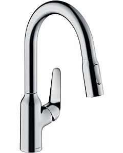 hansgrohe Focus kitchen mixer 71801000 with pull-out spray, swivel range 360°, chrome