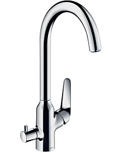 hansgrohe kitchen faucet 71803000 chrome, swiveling spout 110°, with device shut-off valve