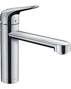 hansgrohe Focus kitchen faucet 71807000 swivel spout 360°, installation in front of window, chrome