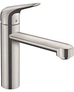 hansgrohe Focus kitchen tap 71806800 swivel spout 360°, stainless steel look