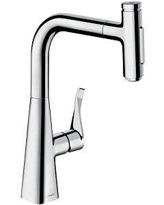 hansgrohe Metris Select kitchen mixer 73817000 with pull-out spray, 2jet, sBox, chrome