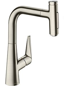 hansgrohe Talis kitchen faucet 72824800 stainless steel look, pull-out spray, 2 sets