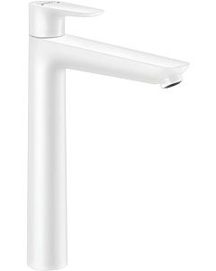 hansgrohe Talis E single lever basin mixer 71716700 with waste set, projection 183 mm, matt white