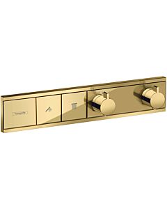 hansgrohe RainSelect thermostat 15380990 polished gold optic, 2x consumer, concealed