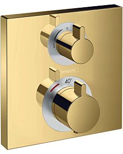 hansgrohe Ecostat Square final assembly set 15714990 thermostat, 2 Verbraucher , flush-mounted, polished gold optic