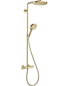 hansgrohe Raindance Select S 240 2000 spray type PowderRain with thermostat, 27633990, Polished Gold Optic
