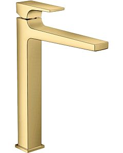 hansgrohe Metropol single lever basin mixer 32512990 projection 204 mm, push-open waste set, polished gold optic