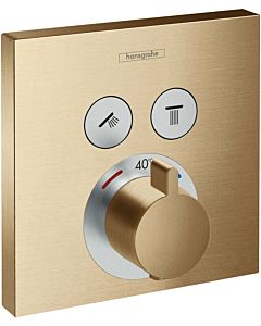 hansgrohe ShowerSelect final assembly set 15763140 concealed thermostat, for 2 Verbraucher , brushed bronze