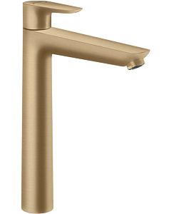 hansgrohe Talis E single lever basin mixer 71716140 with waste set, projection 183 mm, brushed bronze