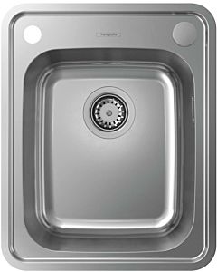 hansgrohe sink 43334800 410 x 510 mm, drainer, automatic waste set, stainless steel