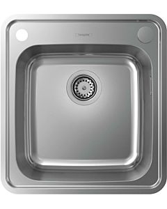 hansgrohe sink 43335800 470 x 510 mm, drainer, automatic waste set, stainless steel