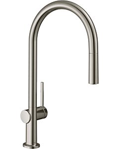 hansgrohe Talis kitchen faucet 72802800 with pull-out spout 1jet, stainless steel finish