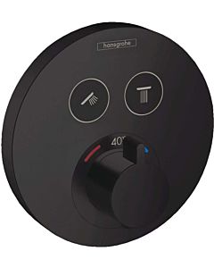 hansgrohe ShowerSelect S Fertigmontageset 15743670 UP-Thermostat, für 2 Verbraucher, mattschwarz