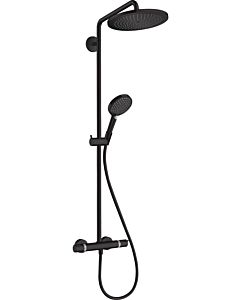hansgrohe Croma Select S Showerpipe 26890670 with thermostat and hand shower, matt black