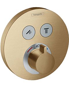 hansgrohe ShowerSelect Fertigmontageset 15743140 UP-Thermostat, 2 Verbraucher, brushed bronze