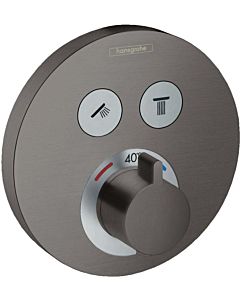 hansgrohe Set de finition ShowerSelect S 15743340 thermostat à 2 Verbraucher , pour 2 Verbraucher , chrome noir brossé