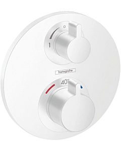 hansgrohe Ecostat S Fertigmontageset 15758700 UP-Thermostat, für 2 Verbraucher, mattweiß