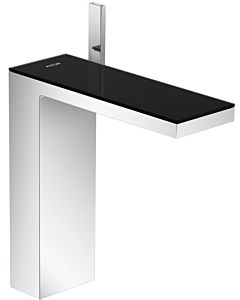 hansgrohe Axor MyEdition basin mixer 47020600 projection 196 mm, with push-open waste set, chrome / black glass