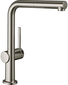 hansgrohe Talis mitigeur d&#39;évier 72860800 ND, avec bec extractible, 1jet, aspect inox