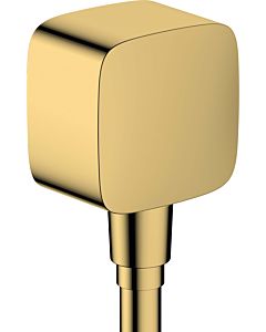 hansgrohe Fixfit wall connection 26457990 without ball joint, with backflow preventer, polished gold optic