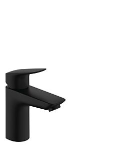hansgrohe Logis mitigeur de lavabo 71102670 garniture de vidange tige de traction en plastique, avec CoolStart, saillie 108 mm, noir mat
