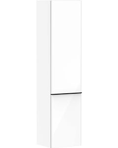 hansgrohe Xelu Q tall cabinet 54135670 370x400x1650mm, door hinge on the left, white high gloss, matt black