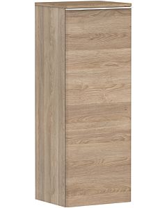 hansgrohe Xelu Q mid-tall cabinet 54129700 370x400x1065mm, door hinge on the left, natural oak, matt white