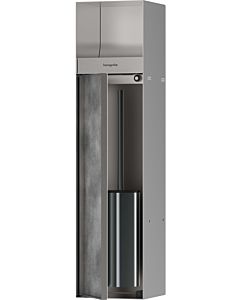hansgrohe XtraStoris Rock Einbau-Toilettenbürstenhalter 56062800 mit Papierhalter, befliesbarer Tür, Edelstahl gebürstet