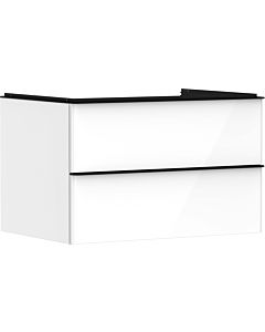 hansgrohe Xelu Q meuble sous-vasque 54074670 780x485x550mm, 2 tiroirs, blanc brillant, noir mat