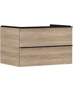 hansgrohe Xelu Q meuble sous-vasque 54076670 780x485x550mm, 2 tiroirs, chêne naturel, noir mat