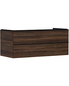 hansgrohe Xelu Q meuble sous-vasque 54085670 1180x485x550mm, 2 tiroirs, noyer foncé, noir mat