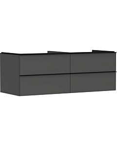 hansgrohe Xelu Q meuble sous-vasque 54087670 1360x485x550mm, 4 tiroirs, gris diamant mat, noir mat