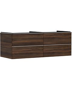hansgrohe Xelu Q meuble sous-vasque 54089000 1360x485x550mm, 4 tiroirs, noyer foncé, chromé