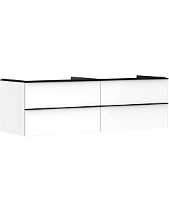 hansgrohe Xelu Q meuble sous-vasque 54090670 1560x485x550mm, 4 tiroirs, blanc brillant, noir mat