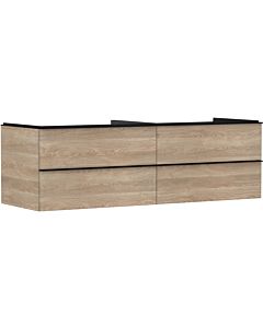 hansgrohe Xelu Q meuble sous-vasque 54092670 1560x485x550mm, 4 tiroirs, chêne naturel, noir mat