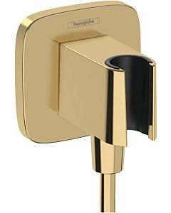 hansgrohe Fixfit Wandanschluss 26887990 softsquare, mit Brausehalter, polished gold optic