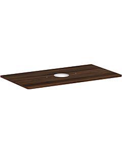 hansgrohe Xelu Q console 54114630 980 x 550 mm, cutout in the middle, countertop washbasin without tap hole, dark walnut