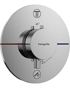 hansgrohe ShowerSelect Comfort S Brausethermostat 15556000 chrom, Unterputz, für 2 Verbraucher mit integrierter Sicherungskombination