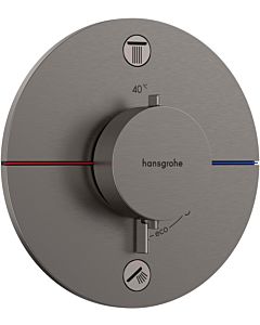 hansgrohe ShowerSelect Comfort S Brausethermostat 15556340 brushed blacke chrome, Unterputz, für 2 Verbraucher, mit integrierter Sicherungskombination