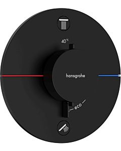 hansgrohe ShowerSelect Comfort S Brausethermostat 15556670 matt schwarz, Unterputz, für 2 Verbraucher, mit ingetrierter Sicherungskombination