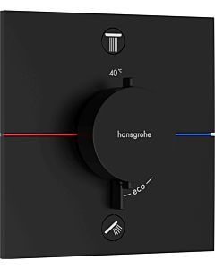 hansgrohe ShowerSelect Comfort E Thermostat 15578670 UP, für 2 Verbraucher, mit Sicherungskombination EN 1717, mattschwarz