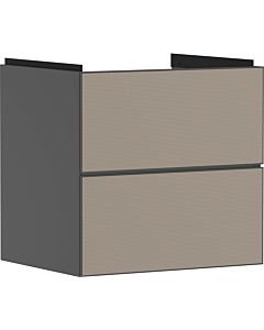 hansgrohe Xevolos E vanity unit 54177390 580x555x475mm, 2 drawers, slate gray matt, bronze structure